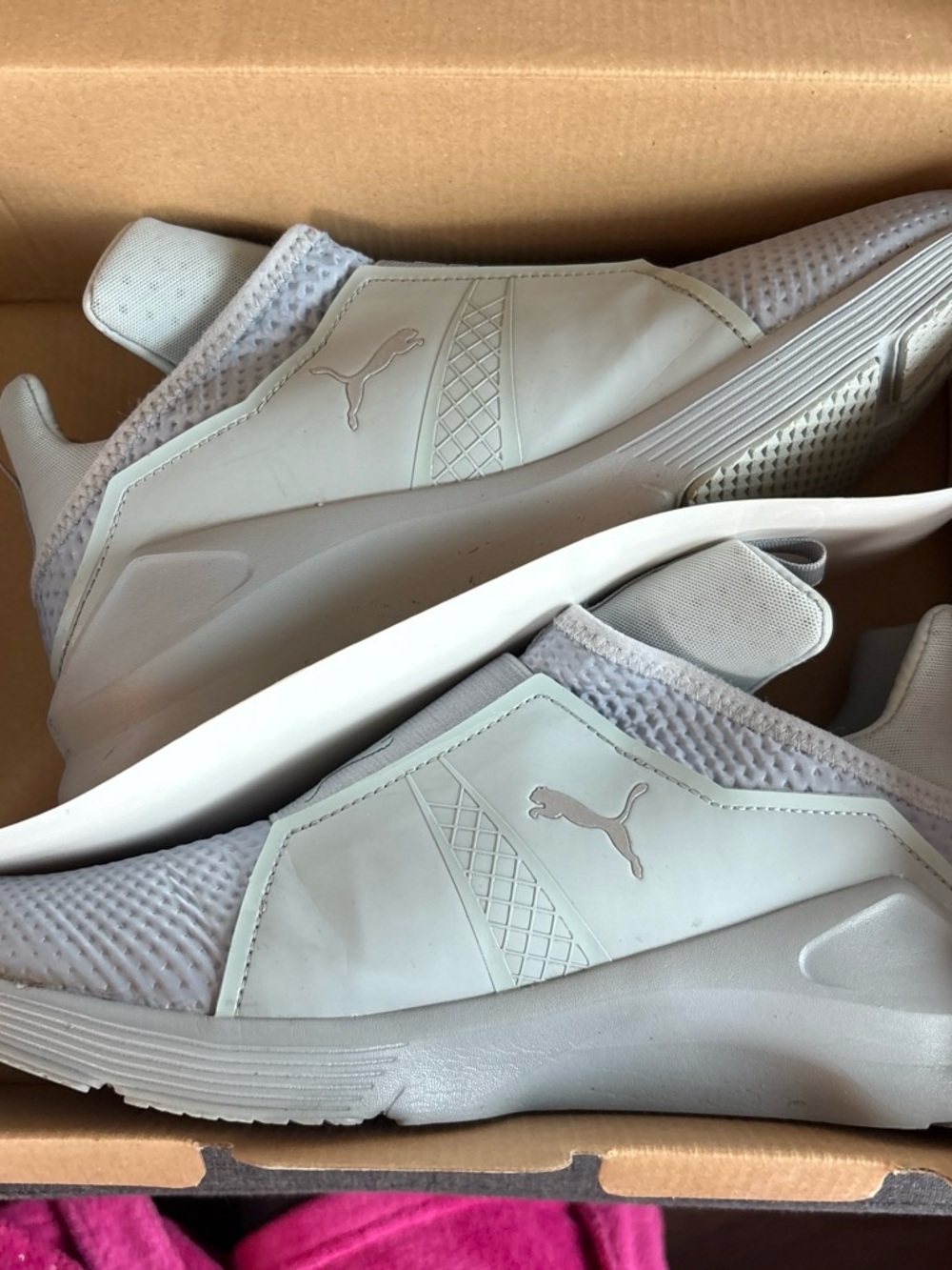 Puma Women's Slip-On Sneakers in Light Gray